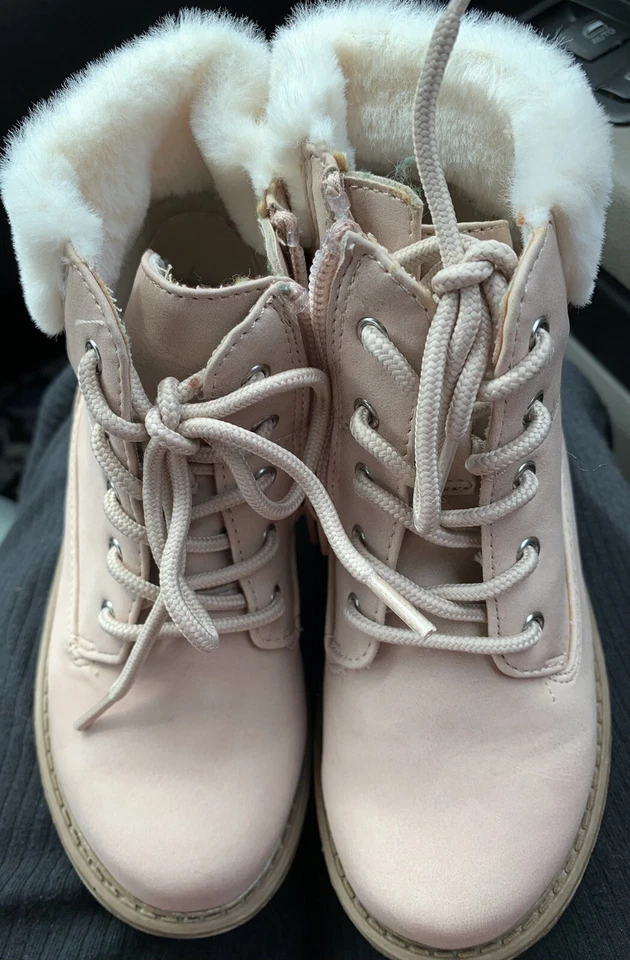 Repor Bebé Niño Niñas Senderismo Botines Beige Cuero Piel Top Cordones Cremallera 10 Foto 1 de 4