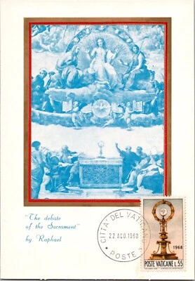 Vatican City 22.08.1968 FDC - Maxi Card - "The Debate Of The Sacrament" - F67808 - Image 1 of 2