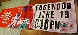 Coca Cola ORIGINAL 1996 Summer Olympic Torch Relay Banner Atlanta 115" x 34" - Picture 1 of 6