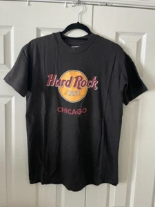Vintage NOS Hard Rock Cafe CHICAGO Black T Shirt Large NEW NICE Single Stitch - Picture 1 of 5