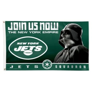 NEW YORK JETS DARTH VADER STAR WARS 3'X5' DELUXE FLAG NEW WINCRAFT ✈️ - Picture 1 of 1