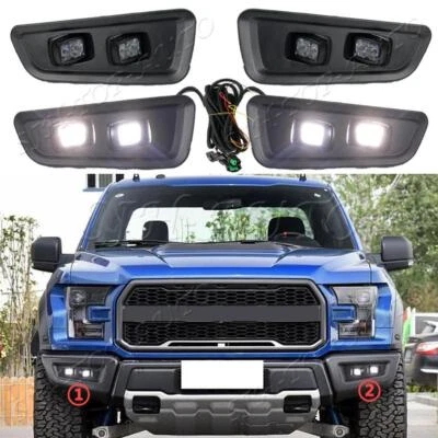 Luz antiniebla delantera luz de circulación diurna luz blanca Fit Ford F150 Raptor 2016-2020 Foto 1 de 4