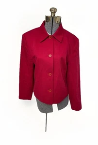 Talbots Blazer Size 14 Fits Like 12 100% Cotton Jacket Pockets Assertive Red - Picture 1 of 23