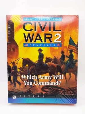 1997 FACTORY SEALED PC BIG BOX GAME - CIVIL WAR 2 GENERALS - GREAT CONDITION - Image 1 of 4