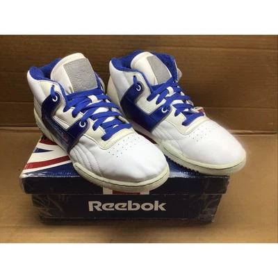 Reebok Classic Mid Top White Royal Blue Men 10.5 Vintage 2008 Used w/ Box - Image 1 of 4