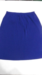 Vintage Chico's Design royalblau Strickrock Gr. 2 Hongkong Viskose/Nylon knielang - Bild 1 von 8