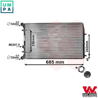 RADIATOR ENGINE COOLING 76002006 FOR SKODA ROOMSTER/Praktik FABIA/Combi  VW - Image 1 of 4