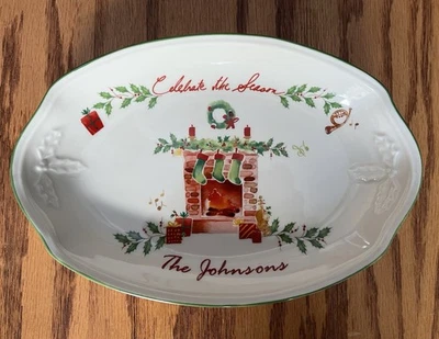 Lenox The Johnsons Personalizado Celebrar la Temporada Navidad Servir Cuenco/Decoración Foto 1 de 4