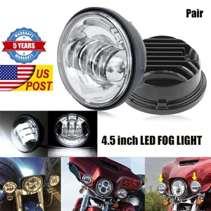 2X 4.5" Inch 60W LED Spot Fog Passing Lights Driving Lamps For Harley Davidson - Picture 1 of 12