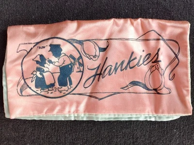 Pañuelo Vintage Soporte Rosa Aqua Holandés Niño Niña Molino de Viento Soplado 12"x12" Foto 1 de 4