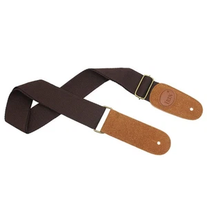 Adjustable Cotton Leather Ends Strap Belt for Acoustic Electric Folk Bass Guitar - Picture 1 of 10