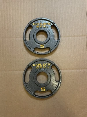 "Placas de peso Gold's Gym Olympic de 2"" 5 libras de agarre 2x5 libras en total 10 libras" Foto 1 de 4