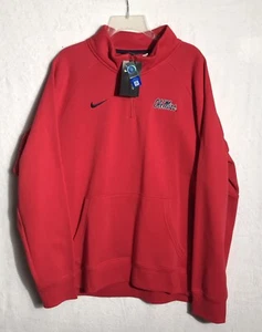 Nike NCAA Ole Miss Rebels Hoodie Hooded Pullover Red Men’s Size 2XL NWT Sewn - Picture 1 of 6