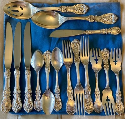 Francis 1 Reed & Barton Sterling Silver 4 Piece Flatware Set - 3 sets & servers - Изображение 1 из 4