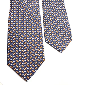 Vineyard Vines Father Son Matching Tie Set Blue Football 100% Silk Dad and Lad - Picture 1 of 6