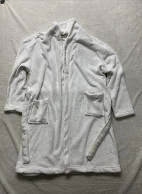 Teddy Bear Belted Robe White Faux Fur Plush Sherpa Soft one size - Image 1 of 4