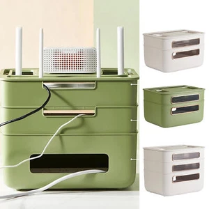 WiFi Router Storage Rack Desktop WiFi Router Organizer Box Home Storage Box - Picture 1 of 16