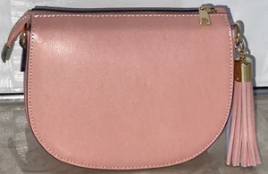 Clutch Dusky Pink KALEIDOSCOPE Leather Handbag + Strap - Gift Idea - RRP £57 - Picture 1 of 8