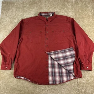 Vintage LL Bean Shacket Men 2XL XXL Flannel Lined Chore Coat Canvas 0MS94 Canada - Picture 1 of 18