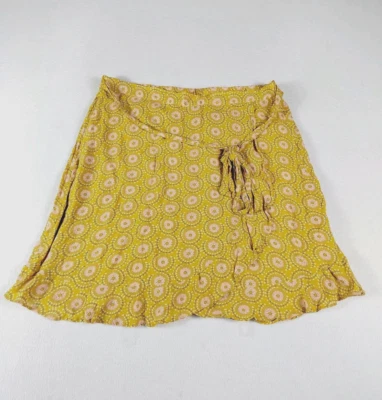 Falda Anthropologie Mujer Grande Multicolor Bohemia Volantes Corbata Cottagecore Foto 1 de 4