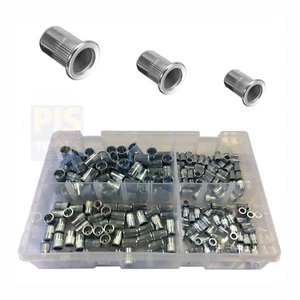Sortiment Auswahl Set Box 200 Mutternsatz Nietmuttern 4mm, 5mm, 6mm & 8mm Einnietmuttern - Bild 1 von 1