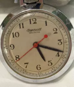 Vintage Ingersoll Sweepster Pocket Watch Hughes Tool Tri-Cone Rock Bit- Working - Picture 1 of 5