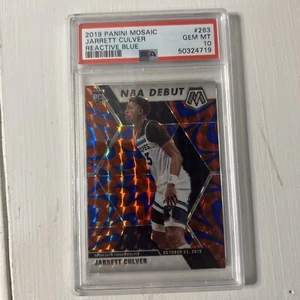 jarrett culver 2019 panini mosaic nba debut reacitve blue PSA 10 Gem Mint - Picture 1 of 2
