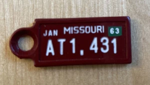 Behinderte Veteranen Mini Nummernschild Schlüsselanhänger Anhänger Missouri 1963 - Bild 1 von 3
