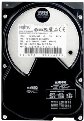 FESTPLATTE FUJITSU MPB3043AT 4.3GB 5400U/min PATA ATA IDE 256KB CACHE 3.5'' Zoll - Bild 1 von 3