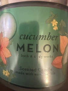Bath & Body Works Cucumber Melon 3 Wick Scented Candle 14.5 oz - Picture 1 of 3