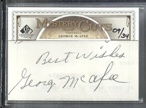 2009 SP Legendary Cuts - GEORGE McAFEE - Cut Autograph - BEARS #d 09/34 - Picture 1 of 1
