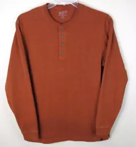 Woolrich 4-Button Long Sleeve Henley Men's Medium Cotton Brick - Picture 1 of 8