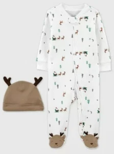 Pijama con cremallera bidireccional Just One You Made By Carter’s Christmas con sombrero de asta 3M - Imagen 1 de 4