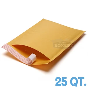 25 #1 7.25 x 12 Kraft Bubble Padded Envelopes Mailers from The Boxery - Picture 1 of 2