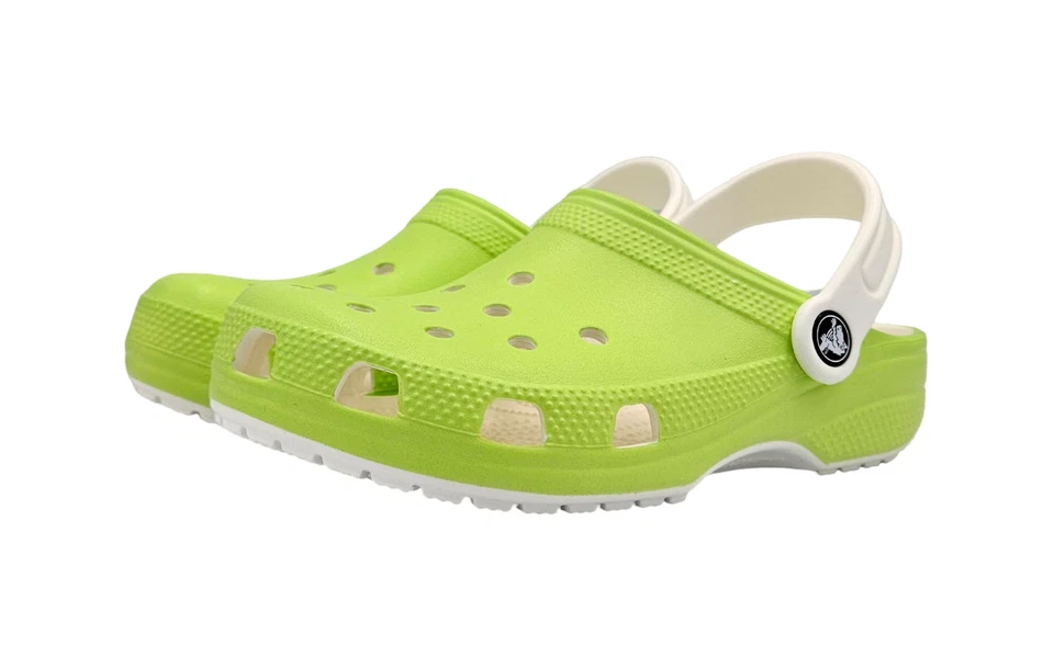 Zuecos Crocs Z5537* Niños The Dark Verde Neón Clásicos Brillantes Talla J3 Foto 1 de 4