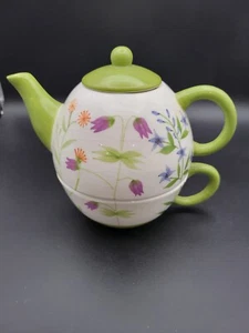 Teapot And Cup For On Bella Casa Ganz Spring Floral Design - Picture 1 of 8