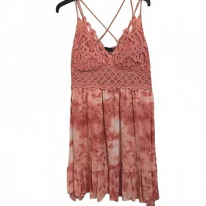 Vestido rosa desteñido talla Jr. 2X uno Adella sin cordones rosa tie dye mini vestido ajustado - Imagen 1 de 5