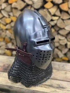 Mittelalter 12 Jahrhundert Stubenwagenhelm, Elite Ritterhelm Integralhelm - Bild 1 von 5
