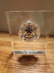 Heavy See Thru Glass Mechanical Clock New - Picture 1 of 3