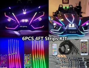 6 PIEZAS KIT 4 FT Remoto y Bluetooth Cazador Correa Fluyente Campana Tiras de LED Luces - Imagen 1 de 12