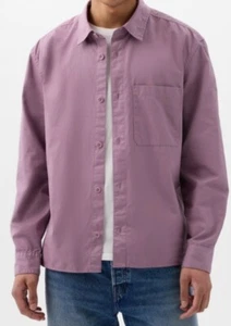 Man Purple Bottom Shirt Relaxed Twill Shirt Size: S Gap Man - Picture 1 of 7