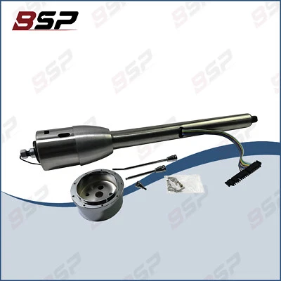 Stainless Steel 28" Tilt Manual Raw Steering Column w/ Wheel Adapter Universal - Image 1 of 4