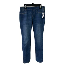 Old Navy  Girls Skinny Jeans XL (14)  29"x27.5" Slip On Dark Wash Blue Pants New - Picture 1 of 8