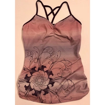 Camiseta sin mangas de yoga PrAna para mujer con tiras en la espalda talla S púrpura/floral Foto 1 de 4
