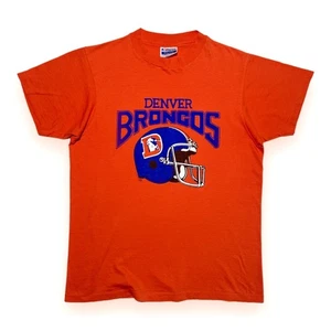 Vintage 80s Hanes USA Fifty-Fifty Denver Broncos Tee M Single Stitch Combed Cotton - Bild 1 von 10