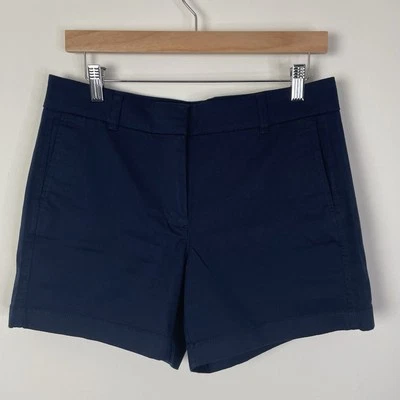 J. Pantalones Cortos Chinos Crew 5" Elastizados Tiro Medio Azul Marino Talla 8 H5807 Clásicos Playa Viaje Foto 1 de 4