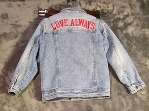 Cat &Jack Denim Jean Jacket Dark Wash Button Size 5T BOYS GIRLS Embroidered  - Picture 1 of 11