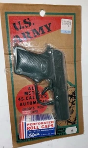 Vintage 1970’s Roth American US Army Metal 45. Cal Cap Gun. New On Card NOS - Picture 1 of 4