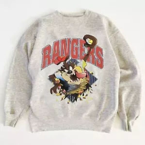 Felpa Texas Rangers Looney Tunes, felpa girocollo Texas S-5XL - Foto 1 di 3