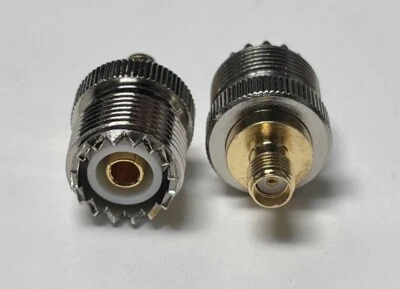 AMERICAN COAXIAL INDUSTRIES UHF Female SO-239 to SMA Female coax 2 PIECE RF adapter connector ships from USA
